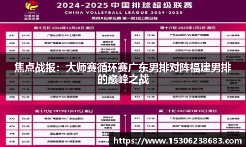 焦点战报：大师赛循环赛广东男排对阵福建男排的巅峰之战